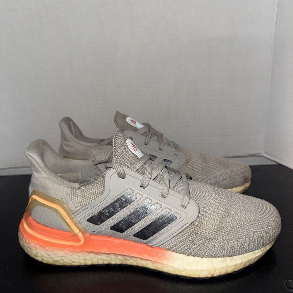 Adidas UltraBOOST 20 Shoes Womens 6.5 Gray Coral Athletic Running Sneaker EG0719